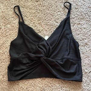 Free People Black Twist Front Crop Top